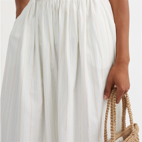 Skall Studio Dagny Nederdel, White/Yellow Dobby Stripe
